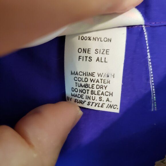 VTG 90s Surf Style Myrtle Beach Purple 1/2 Zip Pullover Windbreaker OSFA Graphic - Picture 8 of 9